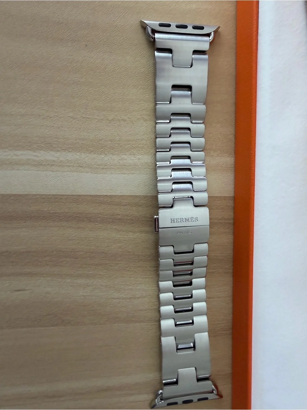 Hermes Apple Watch Single Tour 46mm Stainless Steel Watch Link Bracelet - Silver